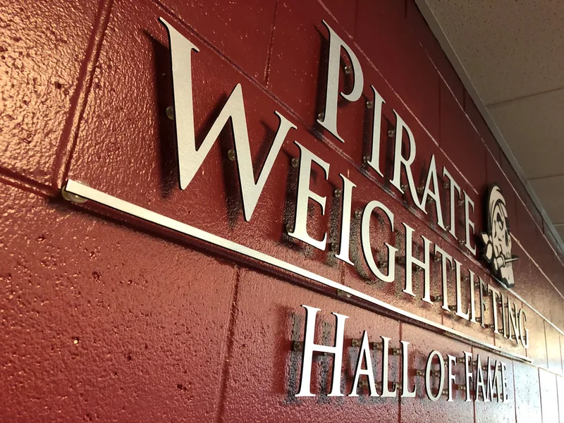 CNC routed, cut lettering